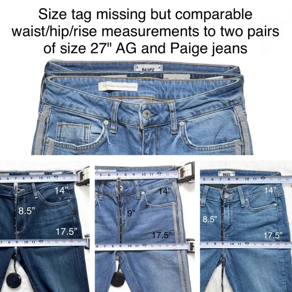 Anthropologie Shimmer Metallic Silver Racer Side Stripe Fringe Hem Cropped Jeans - Picture 15 of 15